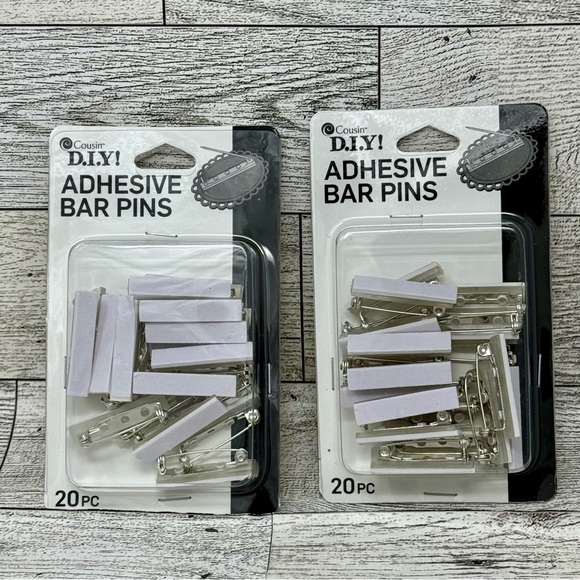 Cousin Other - NWT- DIY (2) Crafting Adhesive Bar Pins - Silver